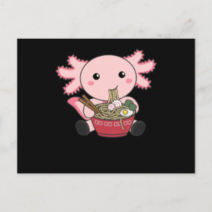 Axolotl Food Ramen Japansk Food Kawaii Animals Vykort