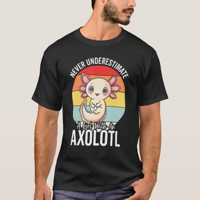 Axolotl för flickor Retro 90s Axolotls T Shirt (Framsida)