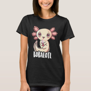 Axolotl for Girls Kids Bobalotl Boba Tea T Shirt