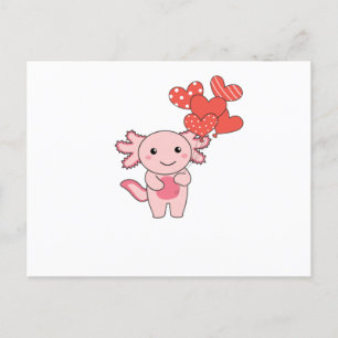 Axolotl för hjärtans dag, utsöndrade djur med vykort