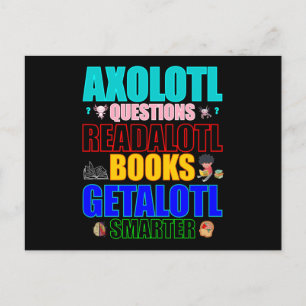 Axolotl-frågor Läs Bokarna Hämta smart Färg Ord Vykort