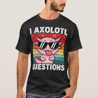 Axolotl Frågor Söt Kawaii T Shirt