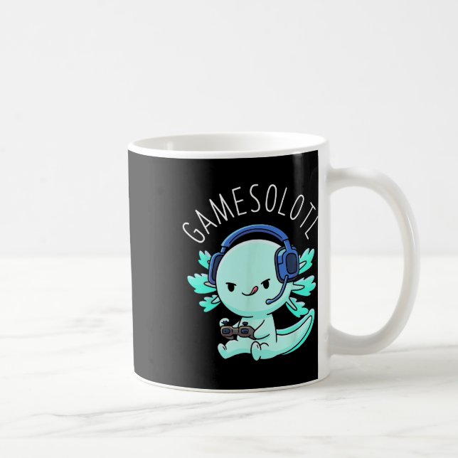 Axolotl Gamer Anime presenterar Kawaii Boys Girls Kaffemugg (Höger)