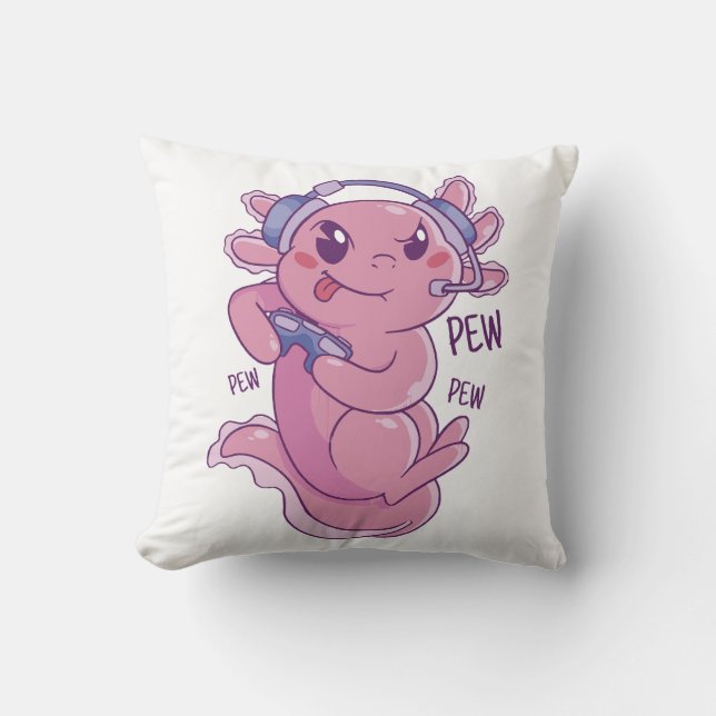 Axolotl Gamer Challenge Blast Kudde (Framsida)