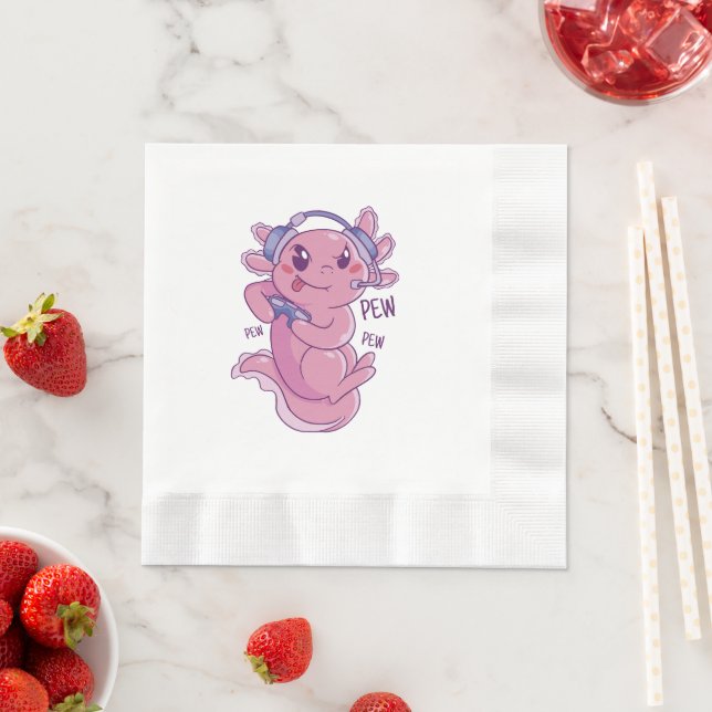 Axolotl Gamer Challenge Blast Pappersservett (Insitu)