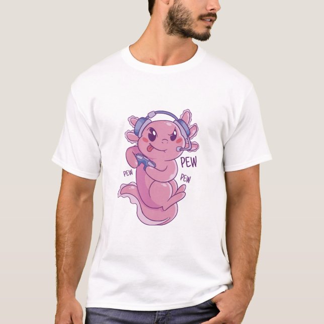 Axolotl Gamer Challenge Blast T Shirt (Framsida)