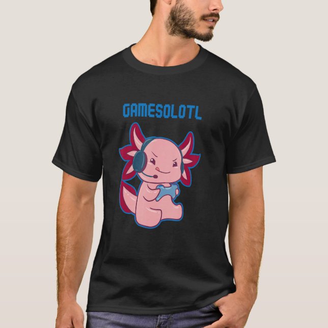 Axolotl Gamesolotl Axolotl T Shirt (Framsida)