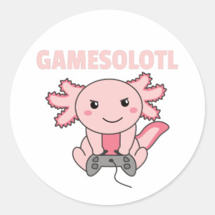 Axolotl Gamesolotl Cute Animals for Gamers Classic Runt Klistermärke