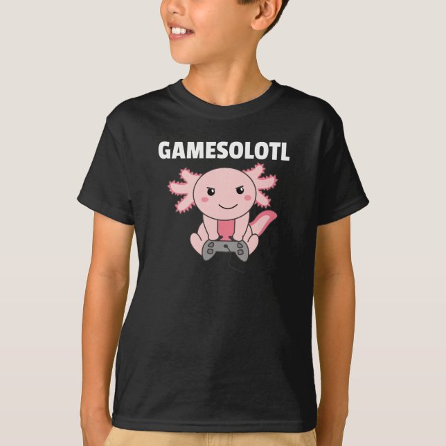 Axolotl Gamesolotl Cute Animals for Gamers T Shirt (Framsida)