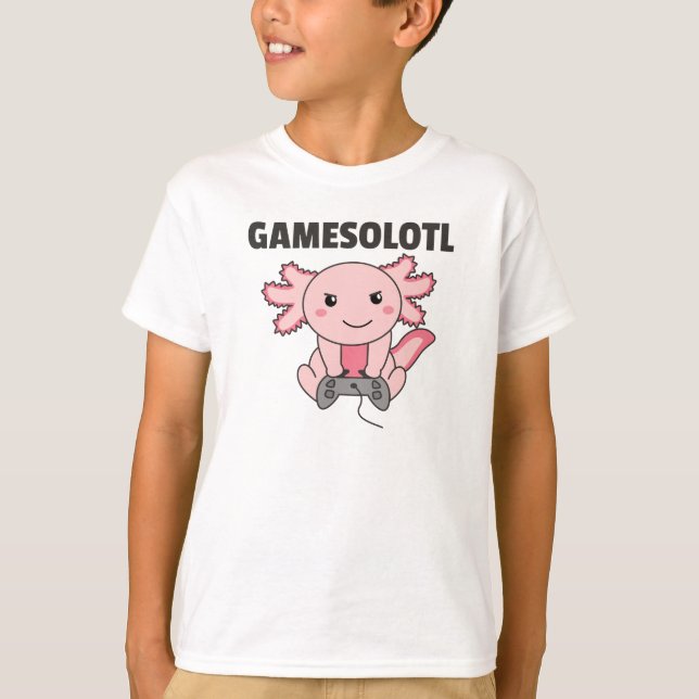 Axolotl Gamesolotl Cute Animals for Gamers T Shirt (Framsida)