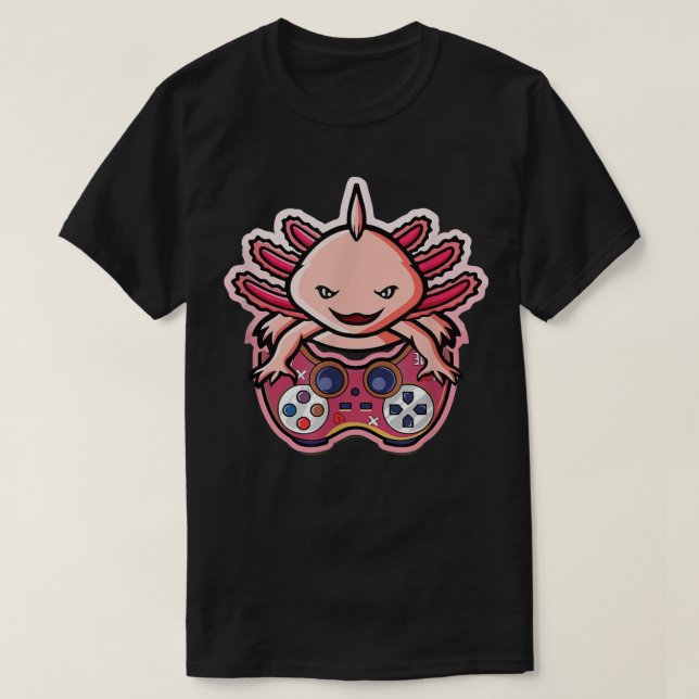 Axolotl Gaming Kids Boys Girls Anime Video Game Ga T Shirt (Design framsida)