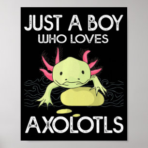 Axolotl Gift Anime Jape Bara en pojke som Kärlek A Poster