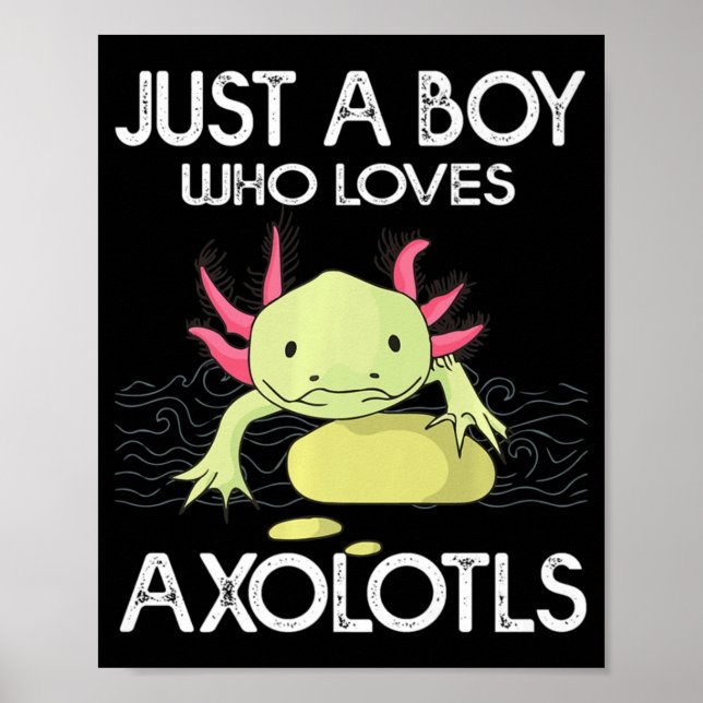 Axolotl Gift Anime Jape Bara en pojke som Kärlek A Poster (Framsidan)