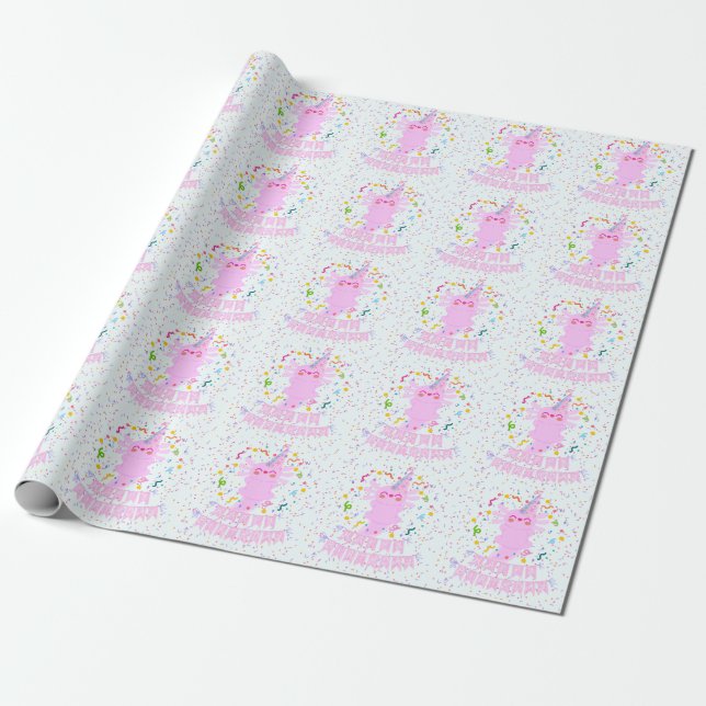 Axolotl gift wrap presentpapper (Utrullad)