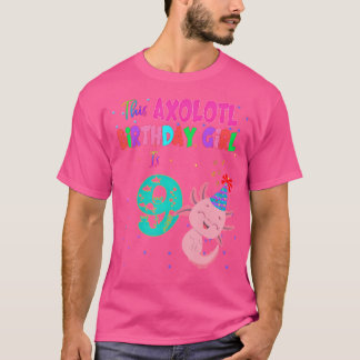 Axolotl Girl är 9 Amphibian Salamander T Shirt