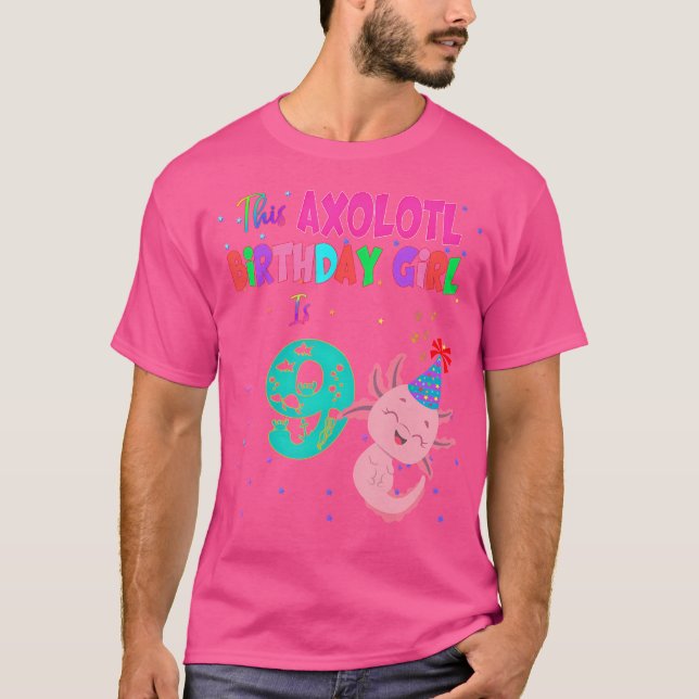 Axolotl Girl är 9 Amphibian Salamander T Shirt (Framsida)