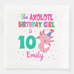 Axolotl Girl är Amphibian Salamander Pappersservett