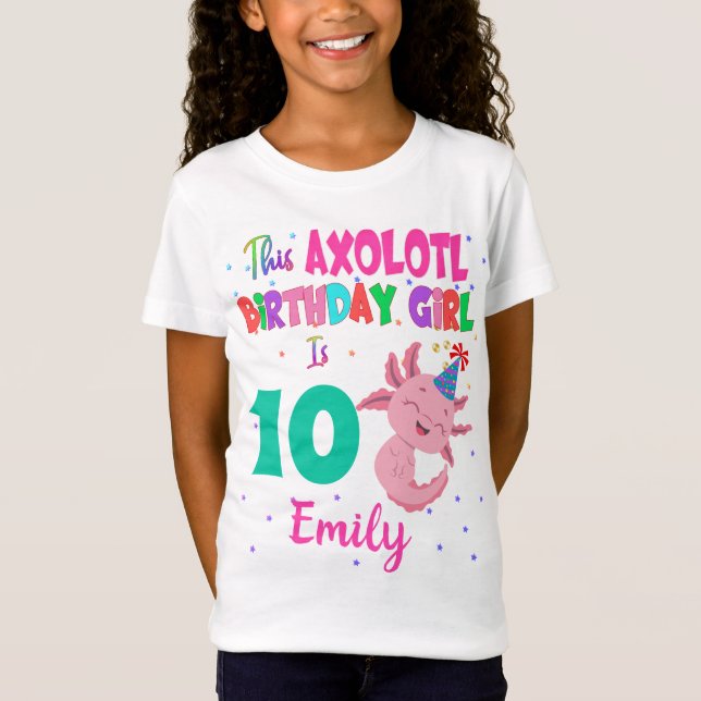 Axolotl Girl är Amphibian Salamander T Shirt (Framsida)