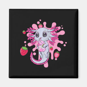 Axolotl Girl Strawberry Mjölk Shake Kawaii japansk Magnet