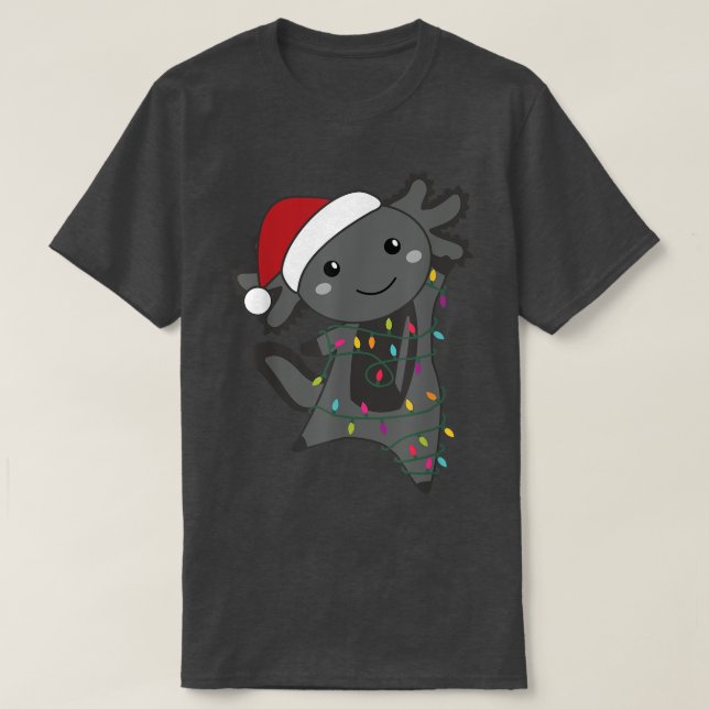 Axolotl God jul Fairy Ljus Sweet Animals T Shirt (Design framsida)