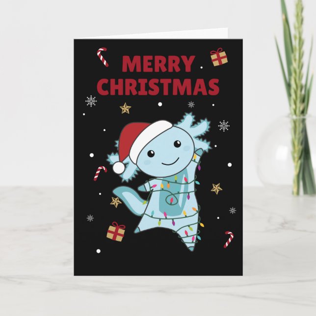 Axolotl God Jul Vinterdjur Axolotler Jul Kort (Framsida)