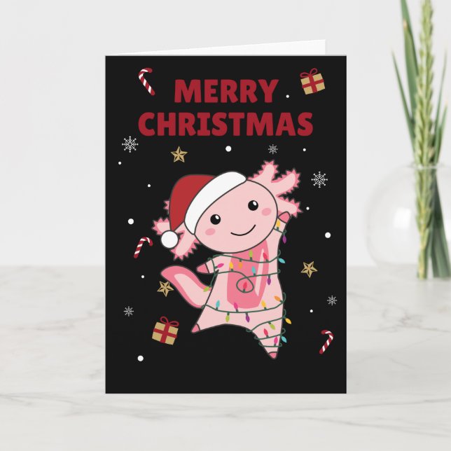 Axolotl God Jul Vinterdjur Axolotler Jul Kort (Framsida)