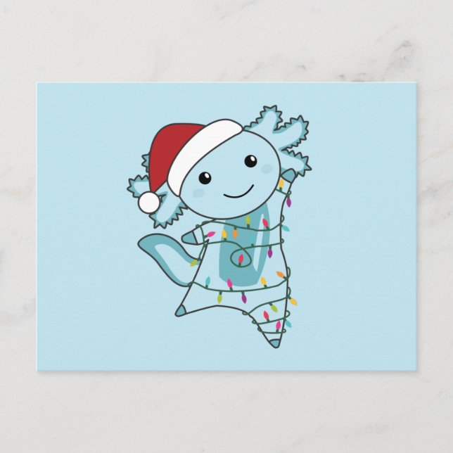 Axolotl God Jul Vinterdjur Axolotls Po Vykort (Framsida)