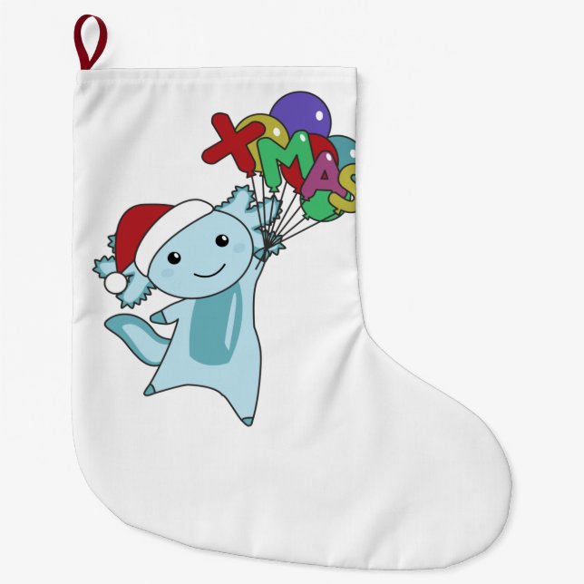 Axolotl God jul Winter Animals Axolotl Stor Julstrumpa (Framsidan)