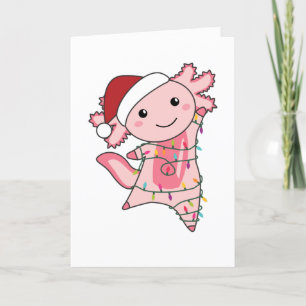 Axolotl God jul Winter Animals Axolotls Ad. Helgkort