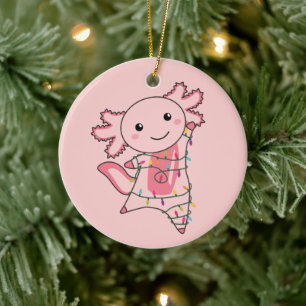 Axolotl God jul Winter Animals Axolotls Ad. Julgransprydnad Keramik