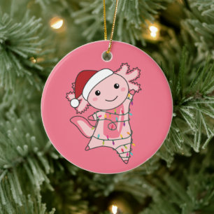 Axolotl God jul Winter Animals Axolotls Ad. Julgransprydnad Keramik