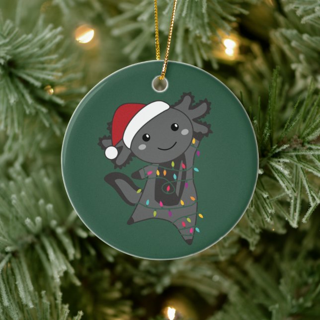 Axolotl God jul Winter Animals Axolotls Ba Julgransprydnad Keramik (Träd)