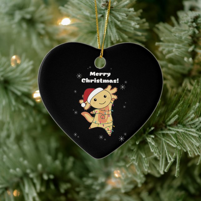 Axolotl God jul Winter Animals Axolotls Julgransprydnad Keramik (Träd)