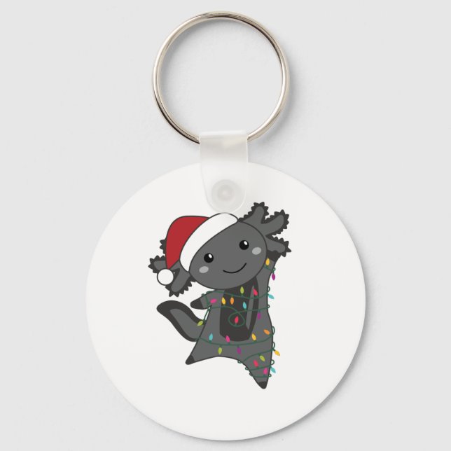 Axolotl God jul Winter Animals Axolotls Nyckelring (Framsida)