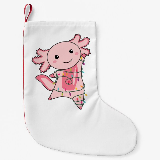 Axolotl God jul Winter Animals Axolotls och Liten Julstrumpa (Framsidan)
