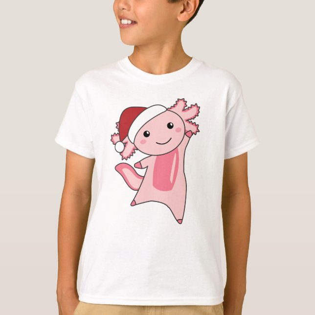 Axolotl God jul Winter Animals Axolotls T Shirt (Framsida)