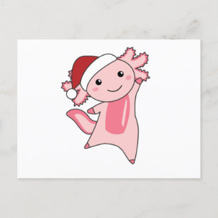 Axolotl God jul Winter Animals Axolotls Vykort