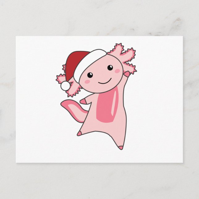 Axolotl God jul Winter Animals Axolotls Vykort (Framsida)