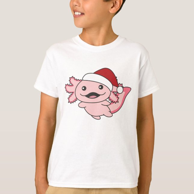Axolotl God jul Winter Axolotl T Shirt (Framsida)