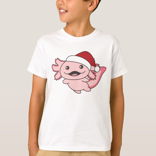 Axolotl God jul Winter Axolotl T Shirt (Framsida)