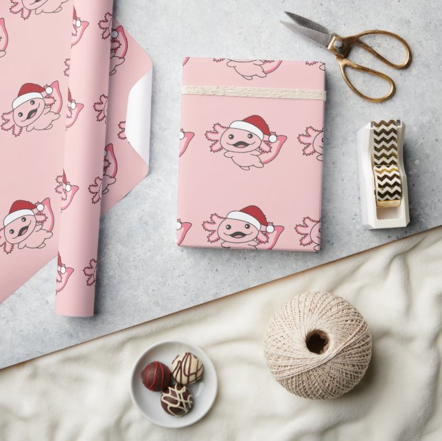 Axolotl God jul Winter Axolotl Wrapping Pa Presentpapper (Hantverk)