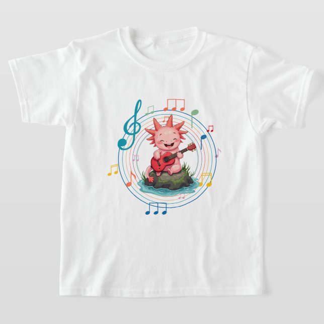 Axolotl guitar t shirt (Laydown)