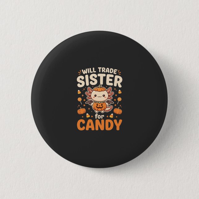 Axolotl Halloween Godis Handel Vektor Design_1 Knapp (Framsida)