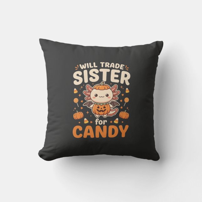 Axolotl Halloween Godis Handel Vektordesign_1 Kudde (Framsida)