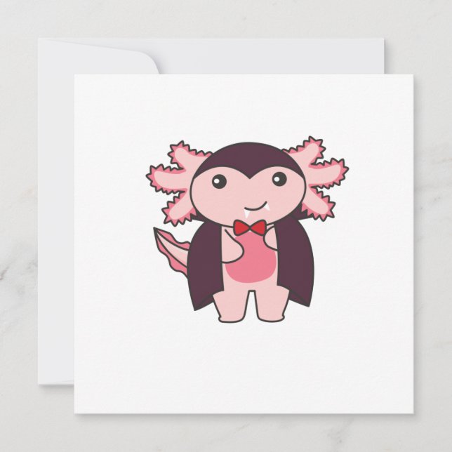 Axolotl Halloween Söt Djävul Vampire Kostym Inbjudningar (Framsida)