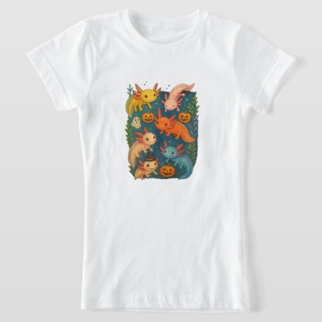 Axolotl Halloween T Shirt (Laydown)