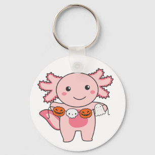 Axolotl Happy halloween Pumpkin Fladdermus Costume Nyckelring