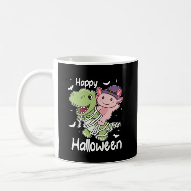 Axolotl Happy halloween T-rex Mummy Costume Kaffemugg (Vänster)