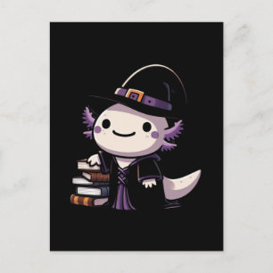 Axolotl Häxa - Sött Halloween Vykort