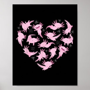 Axolotl Heart För barn Axolotl Älskare Axolotl Kaw Poster